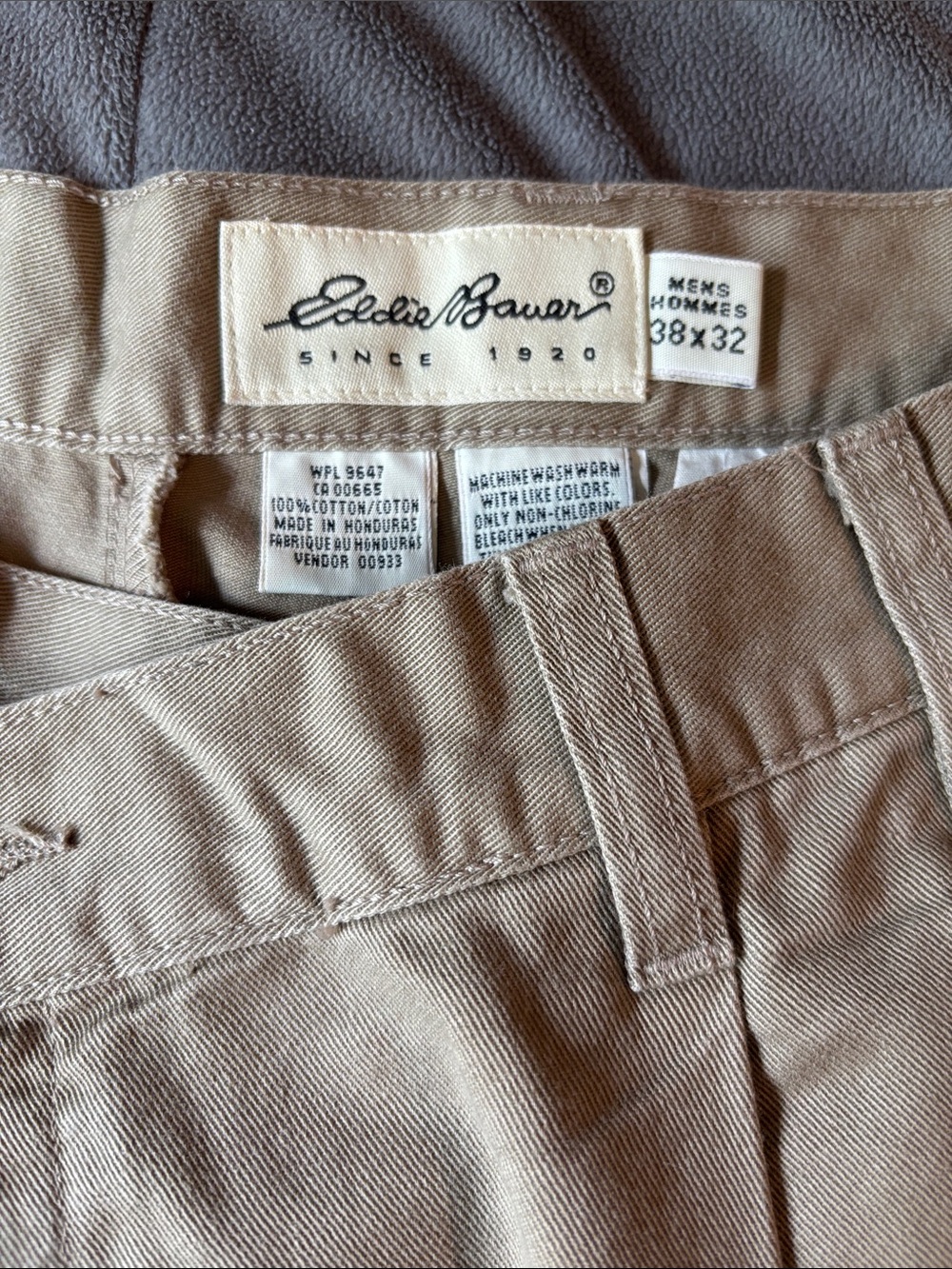Eddie Bauer Men's Tan Chino Pants